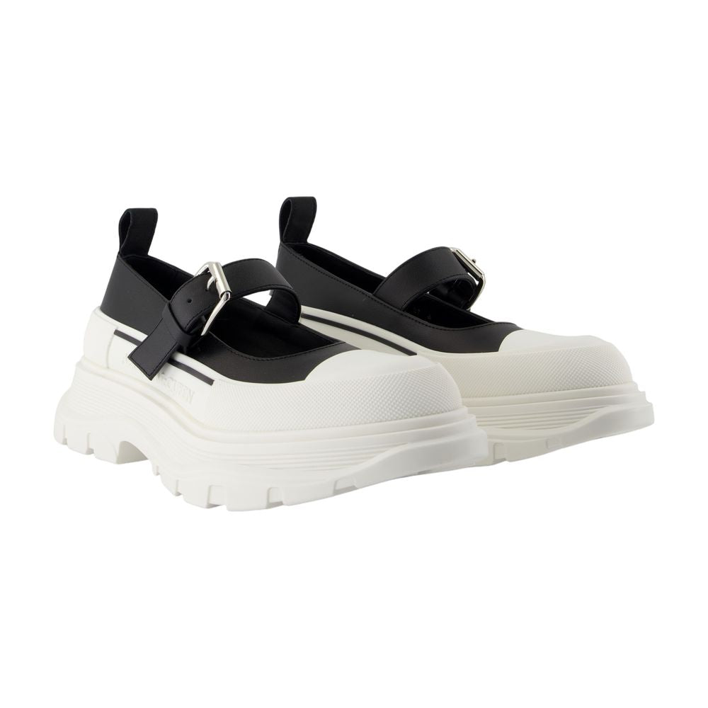 Women's Tread Slick Mary Jane - Alexander McQueen - Leather - Black