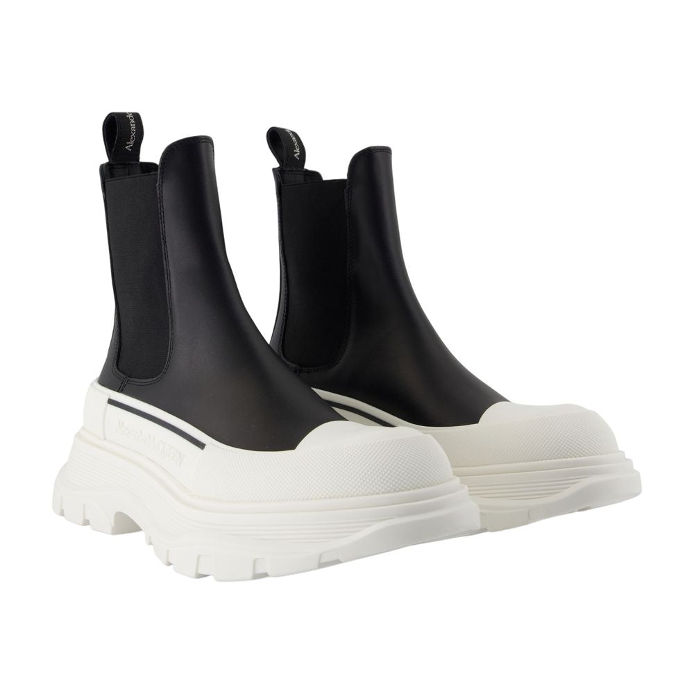 Women's High Rubber Ankle Boots - Alexander McQueen - Leather - Black