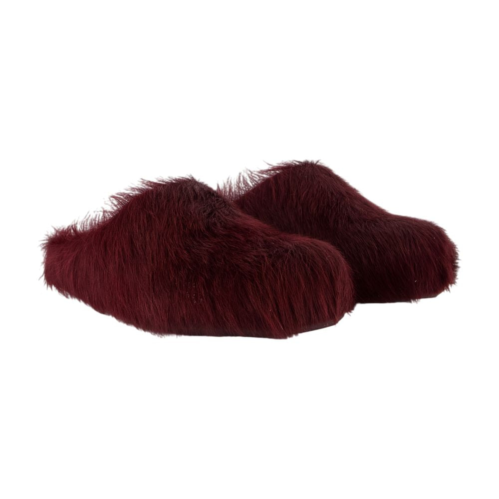 Women's Fussbett Mules - Marni - Leather - Burgundy