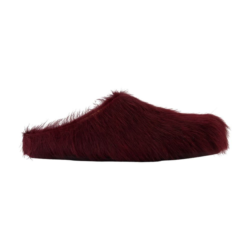 Women's Fussbett Mules - Marni - Leather - Burgundy