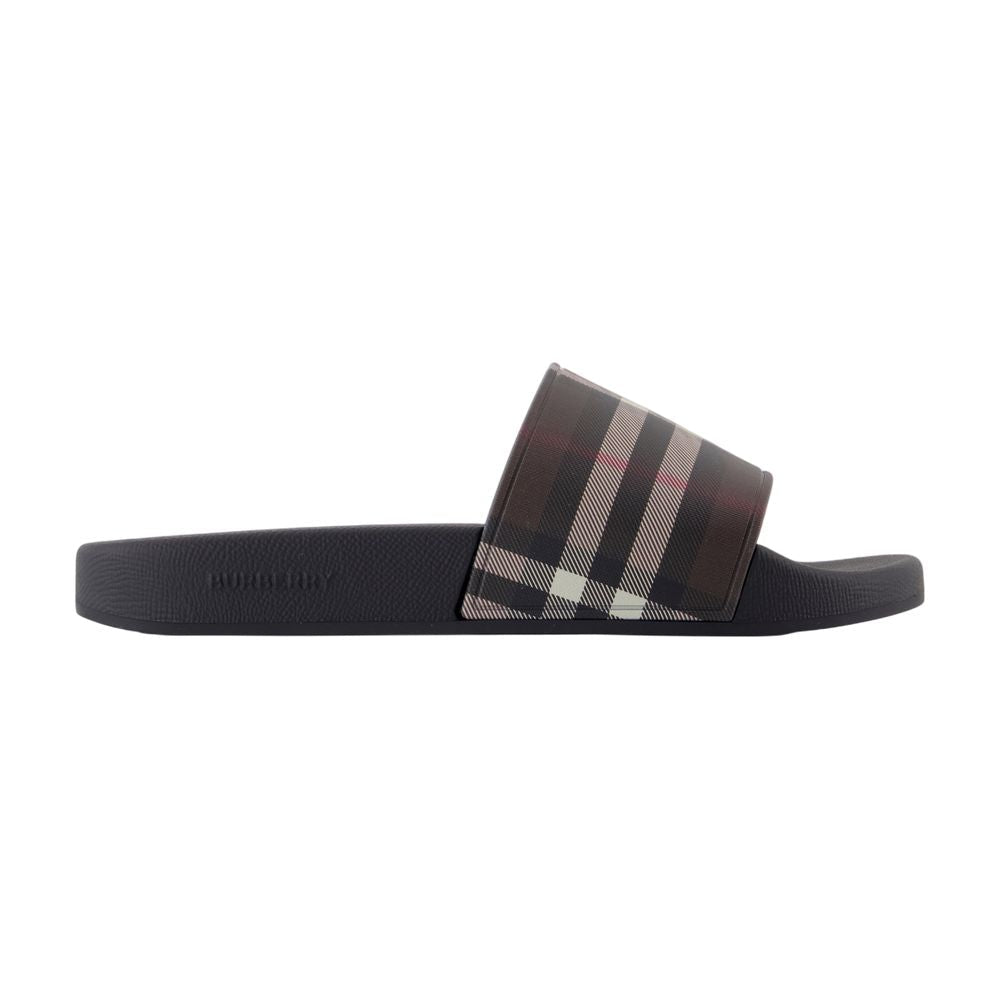 Furley Large Check Sandals - Burberry - Synthetic - Brown