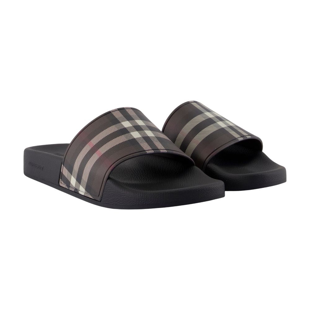 Furley Large Check Sandals - Burberry - Synthetic - Brown