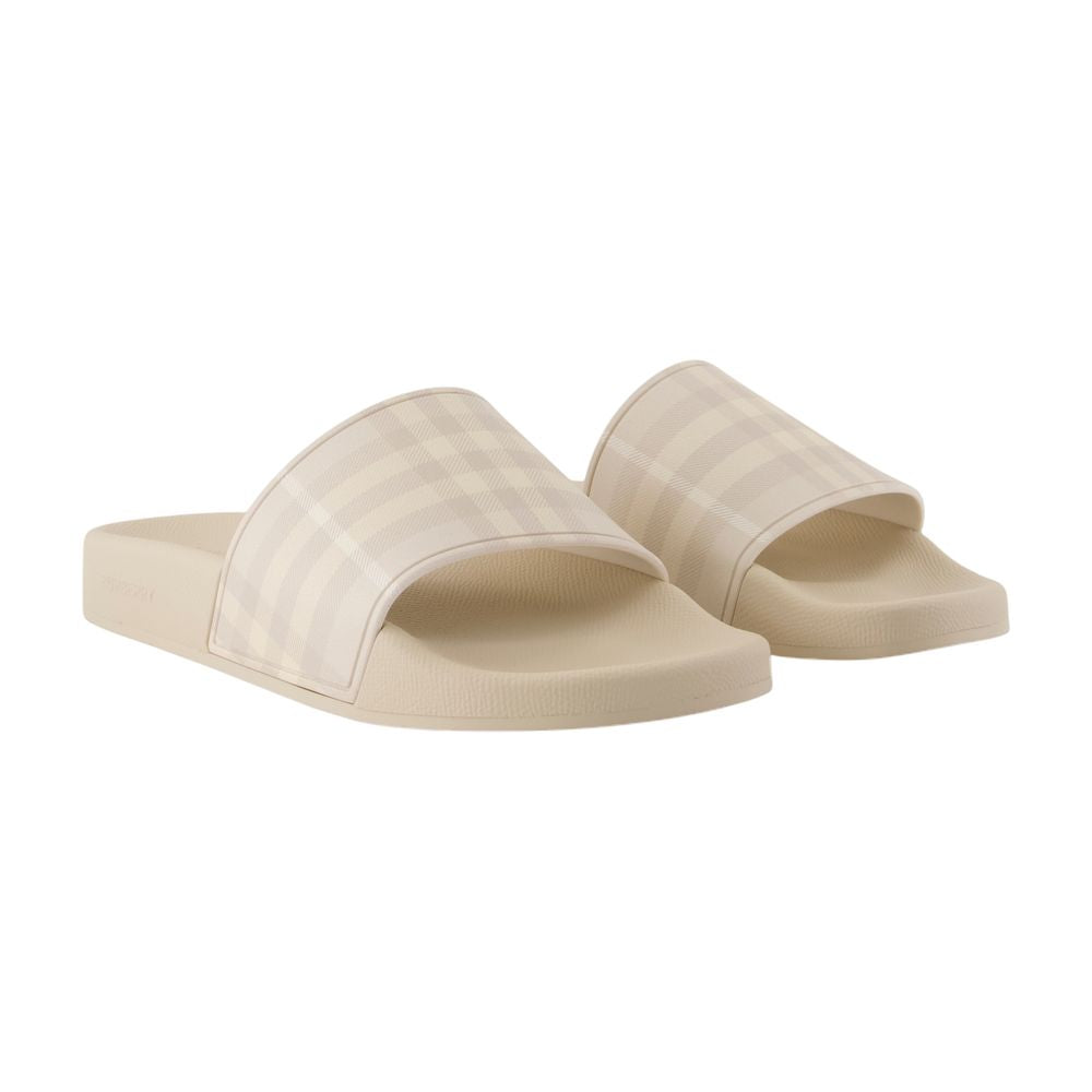 Furley Large Check Sandals - Burberry - Synthetic - Beige