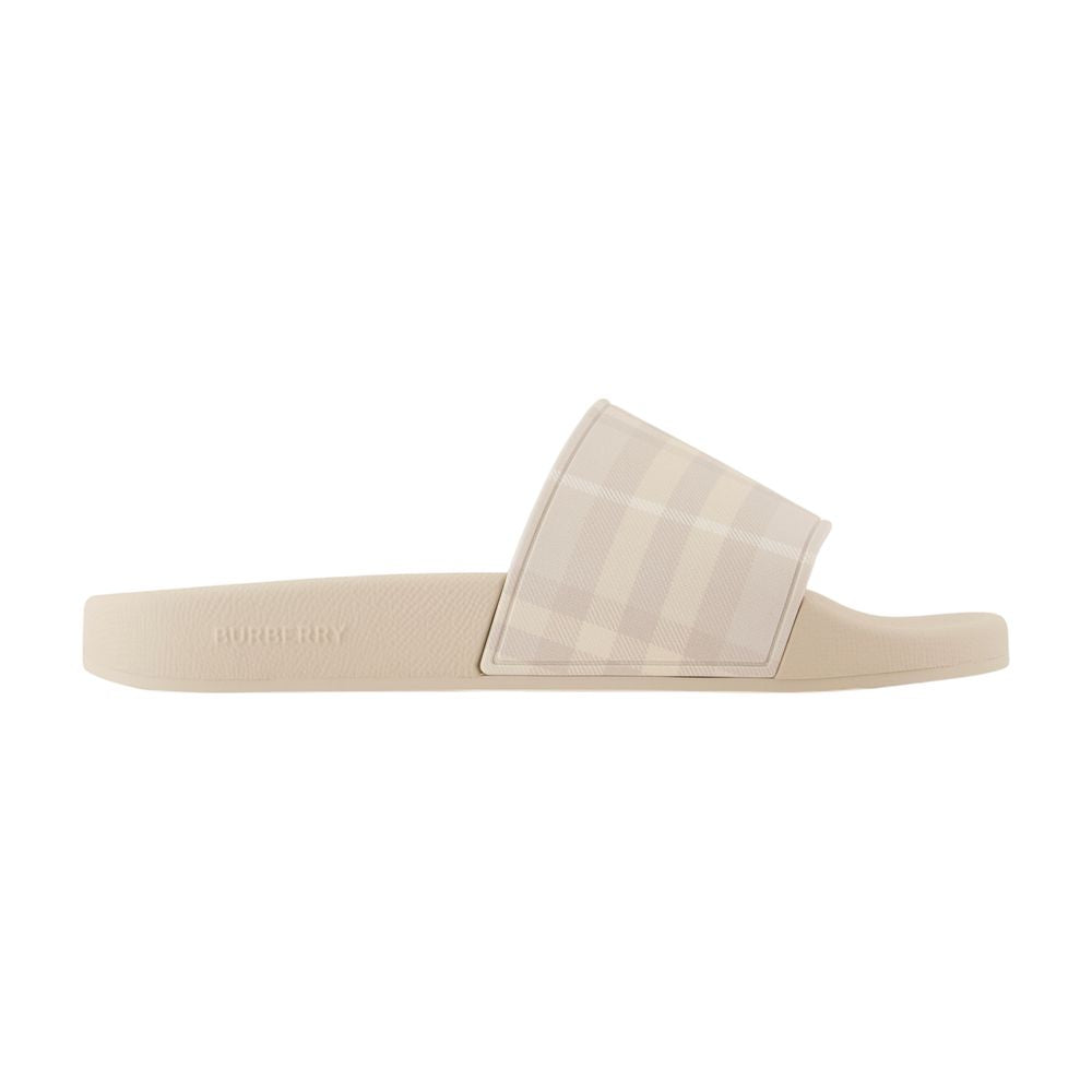Furley Large Check Sandals - Burberry - Synthetic - Beige
