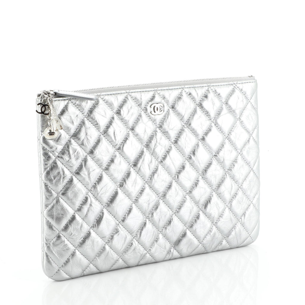 O Case Clutch Crumpled Quilted Calfskin Medium