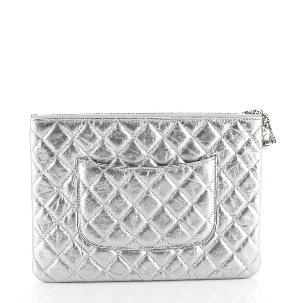 O Case Clutch Crumpled Quilted Calfskin Medium