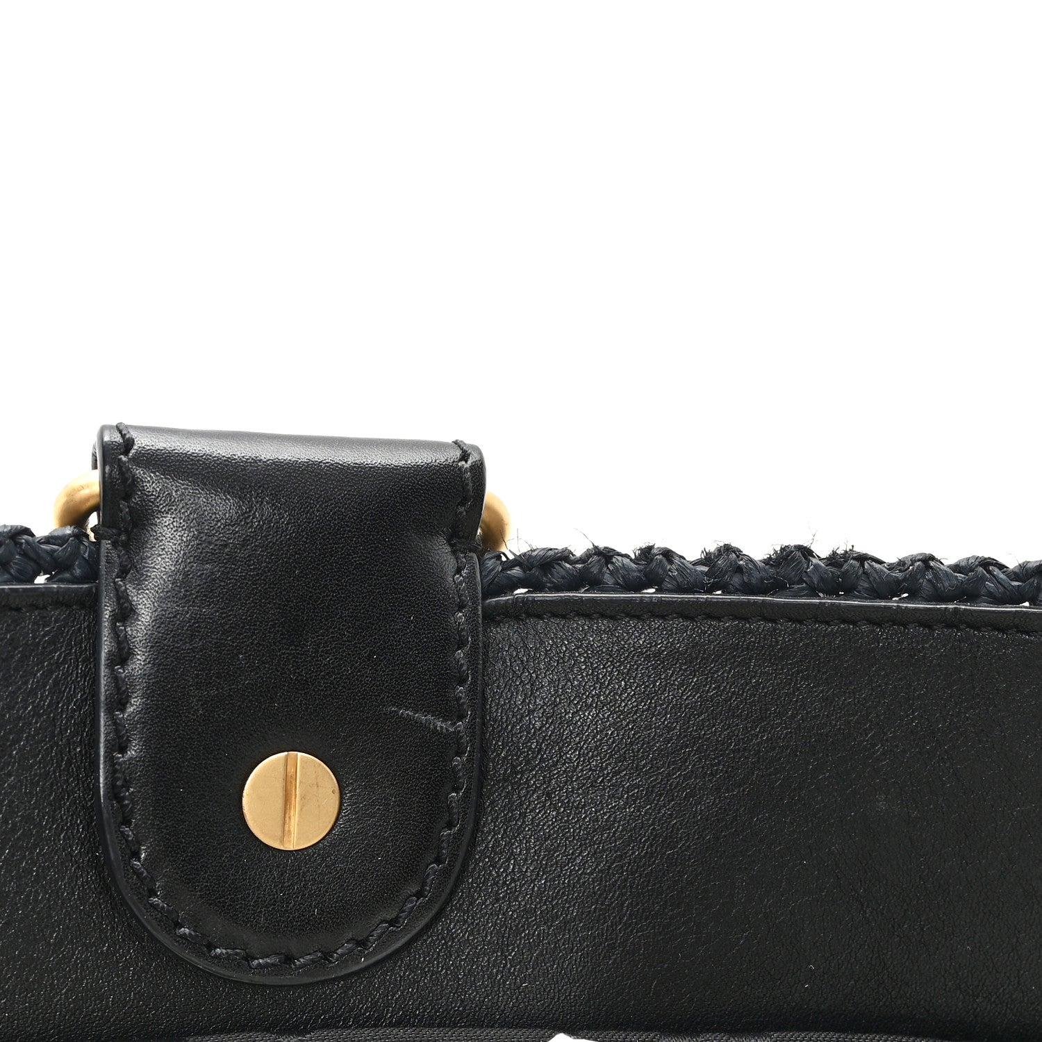 Straw Raffia Tote Black