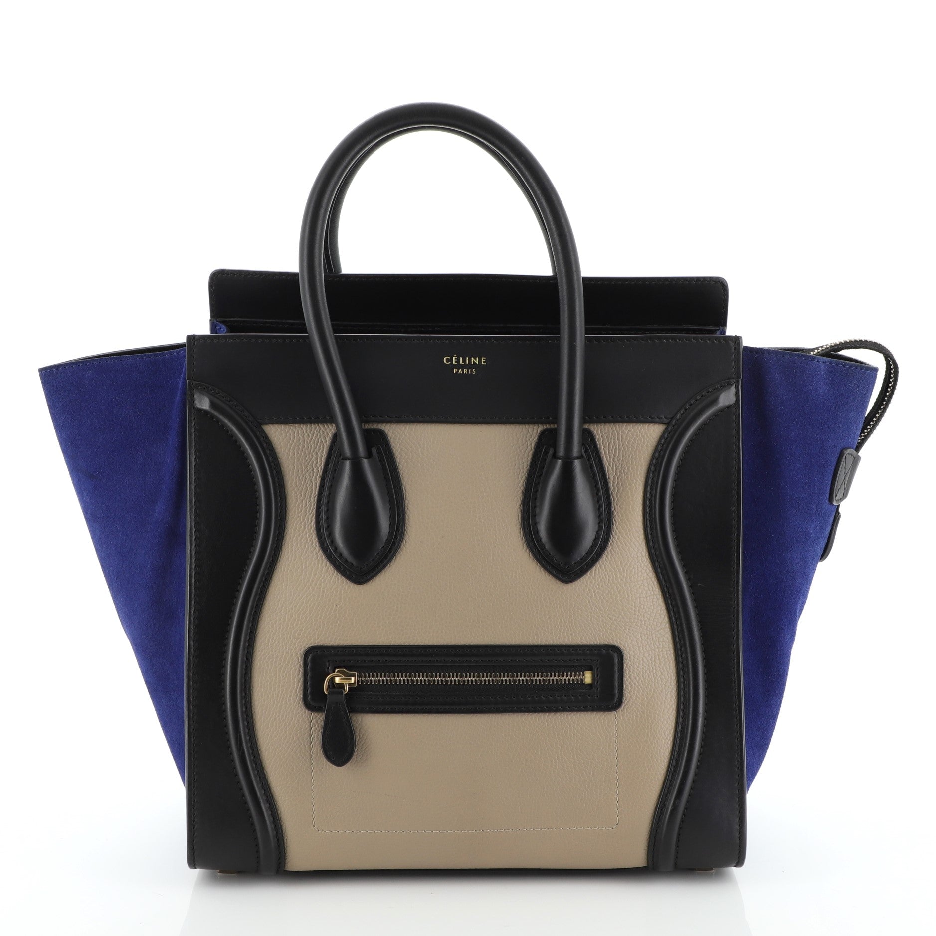 Tricolor Luggage Bag Leather Mini