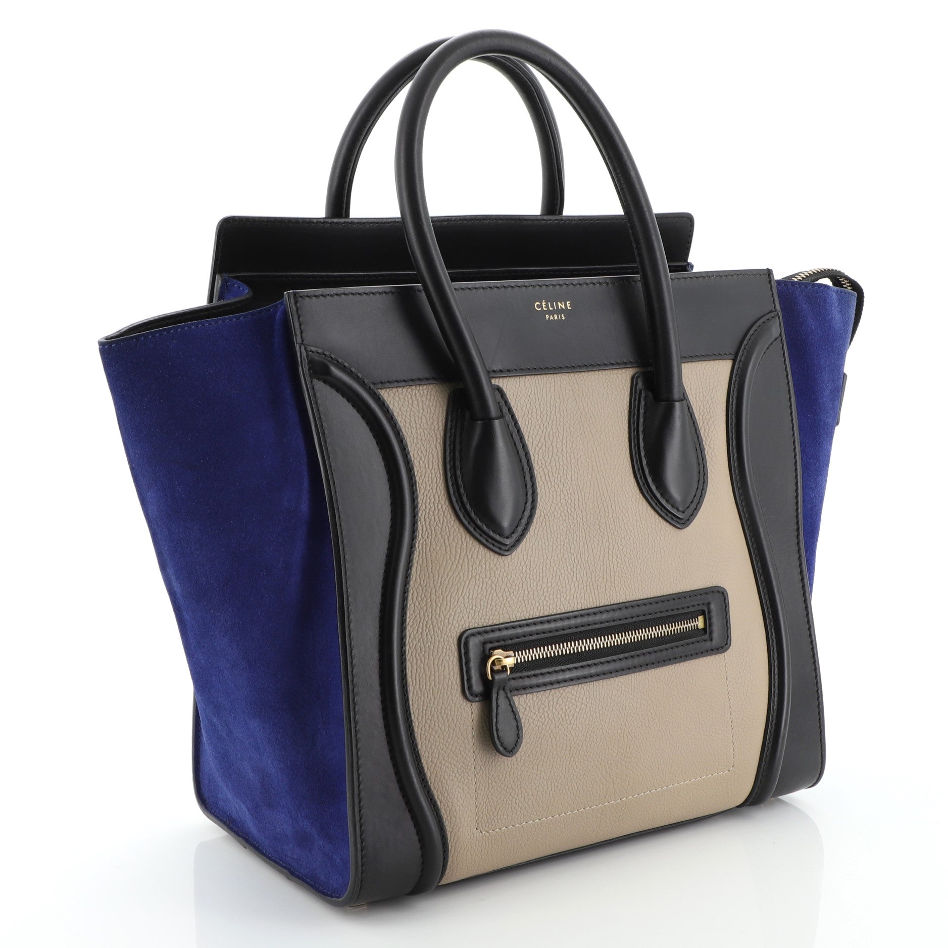 Tricolor Luggage Bag Leather Mini