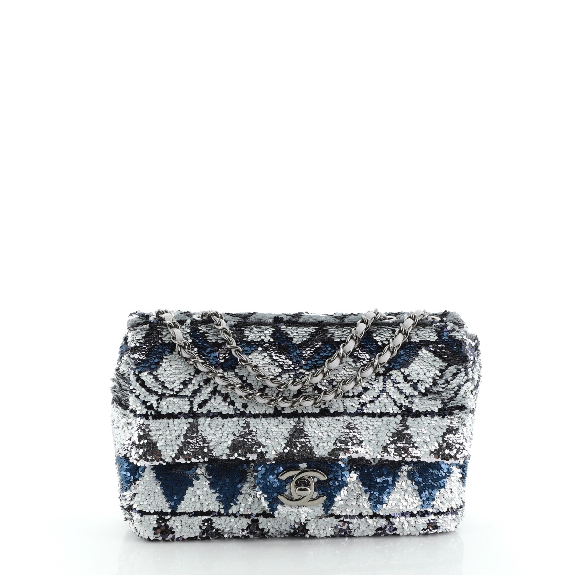 CC Chain Flap Bag Multicolor Sequins Mini
