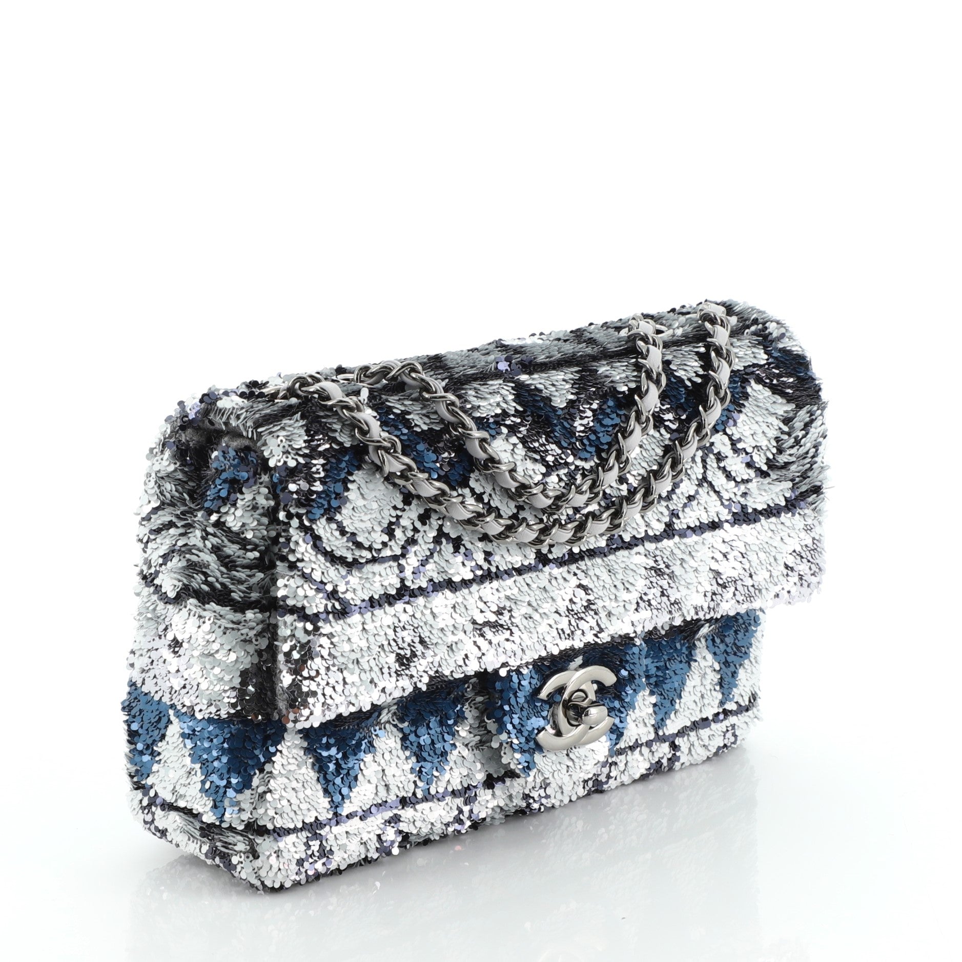 CC Chain Flap Bag Multicolor Sequins Mini