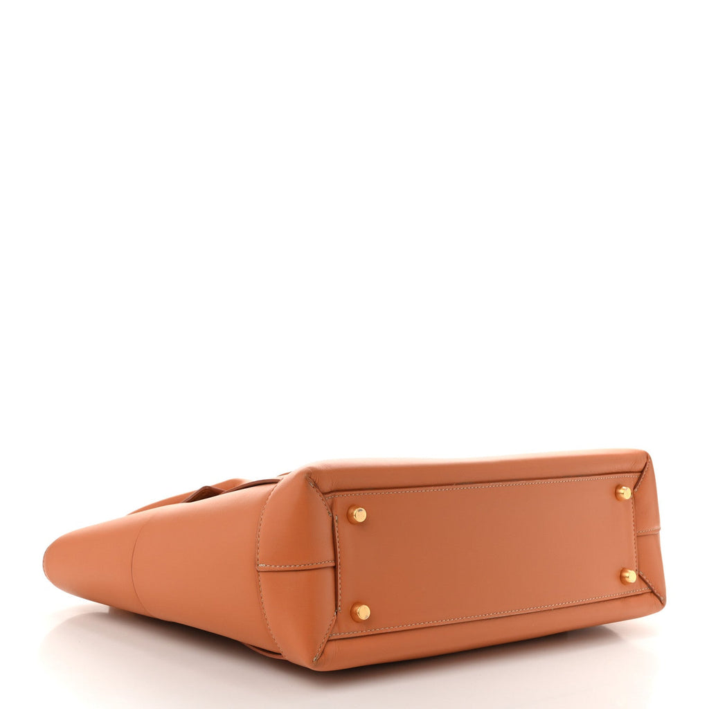 French Calfskin Maxi Intrecciato Medium Arco Caramel