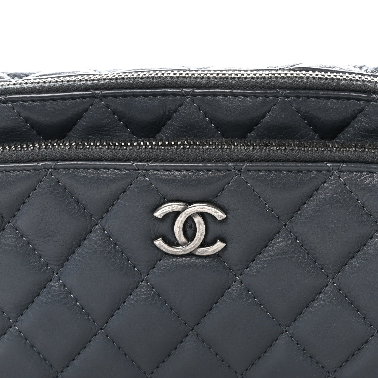 Calfskin Quilted Waist Bag Dark Grey