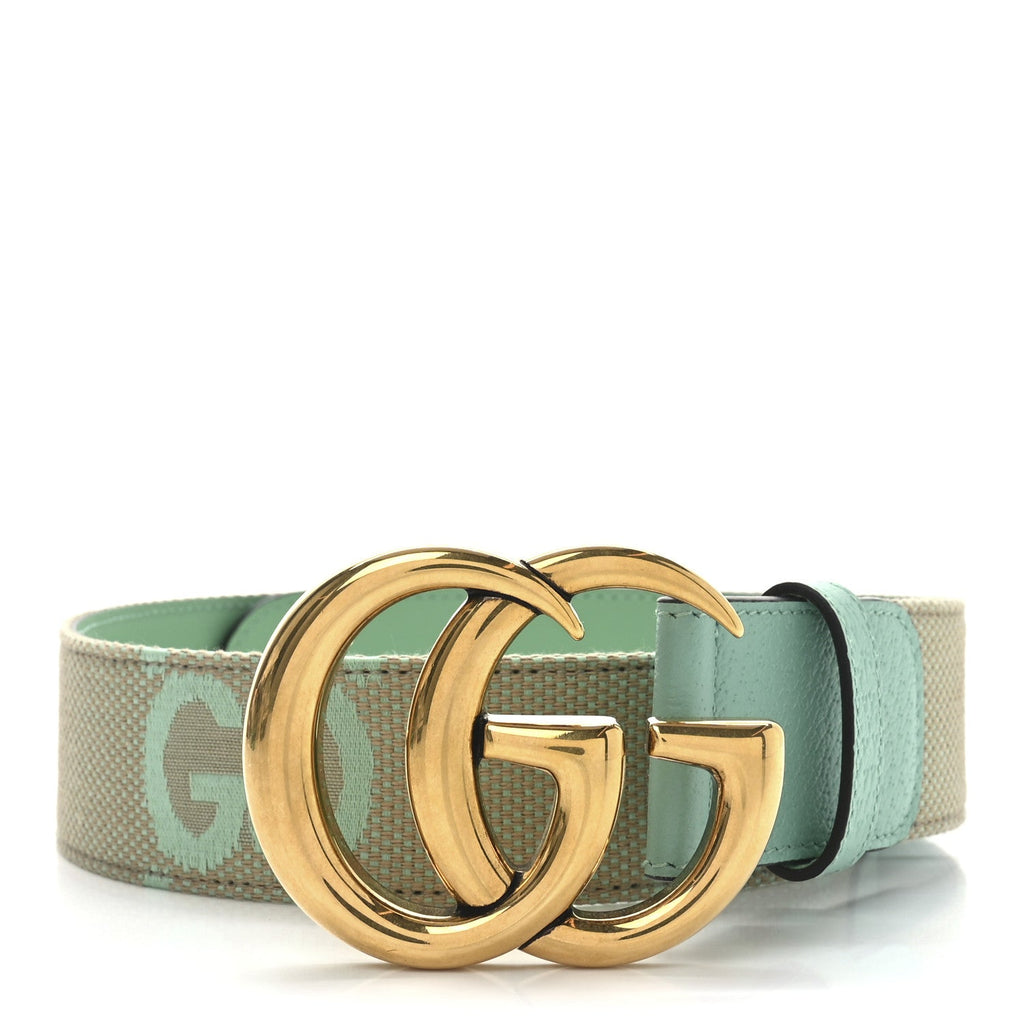 Monogram Jumbo GG Textured Dollar Calfskin Double G 40mm Belt  70 28 Beige Pepperlight Mint