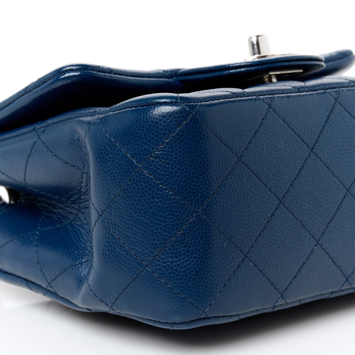 Caviar Quilted Mini Square Flap Navy