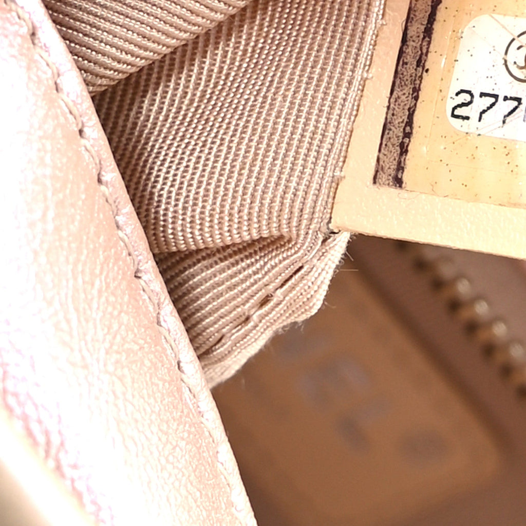 Iridescent Aged Calfskin Quilted Small Gabrielle Hobo Light Pink