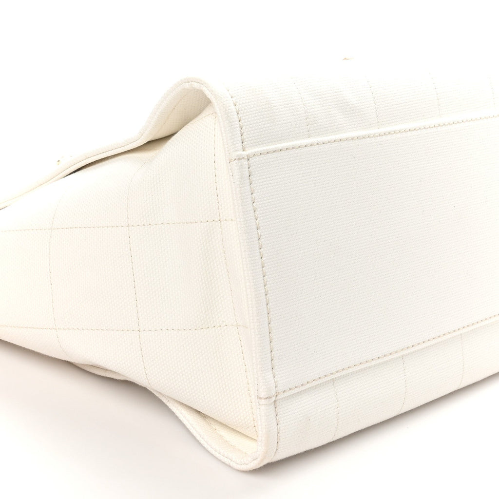 Cotton Medium Deauville Tote White