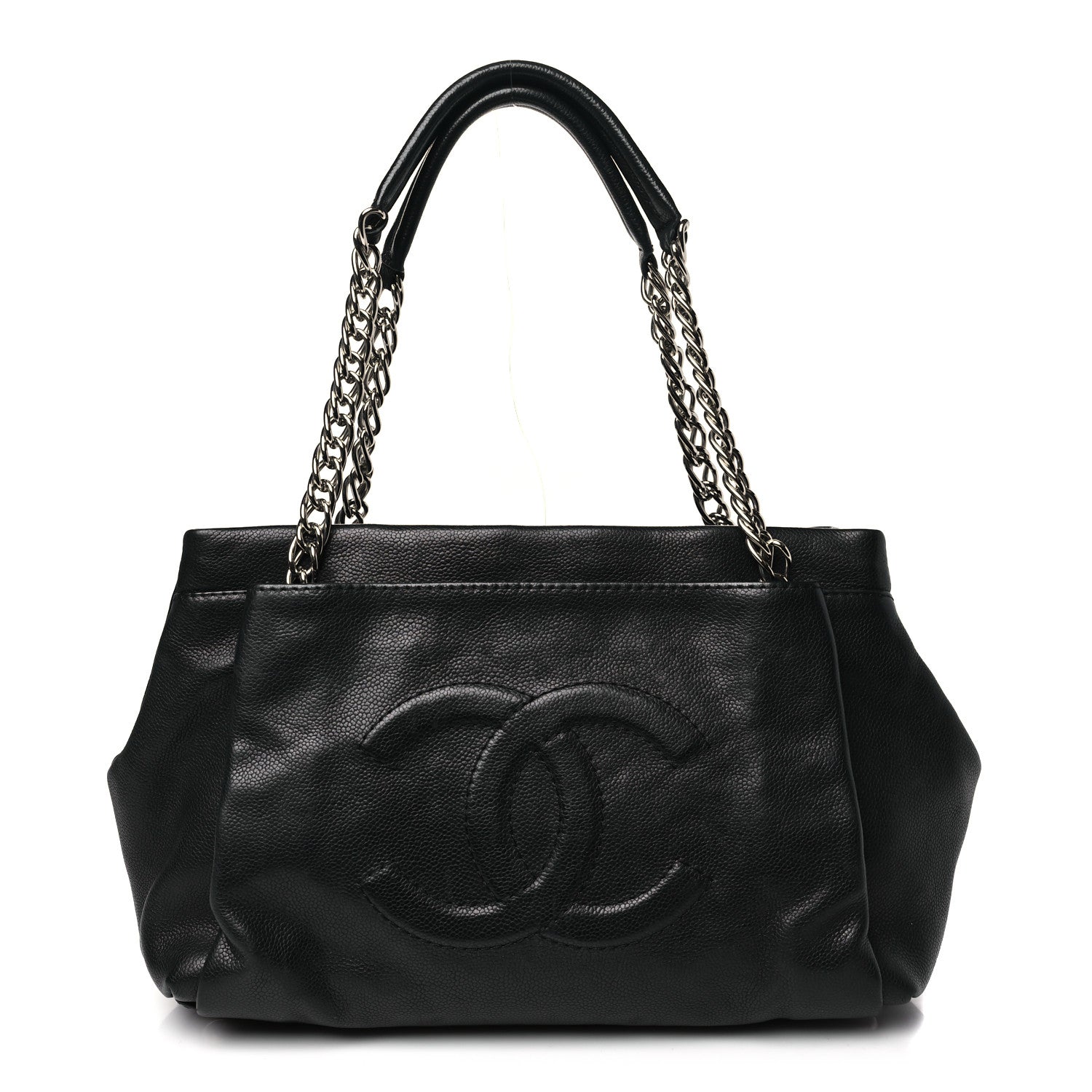 Caviar Large CC Tuck Tote Black