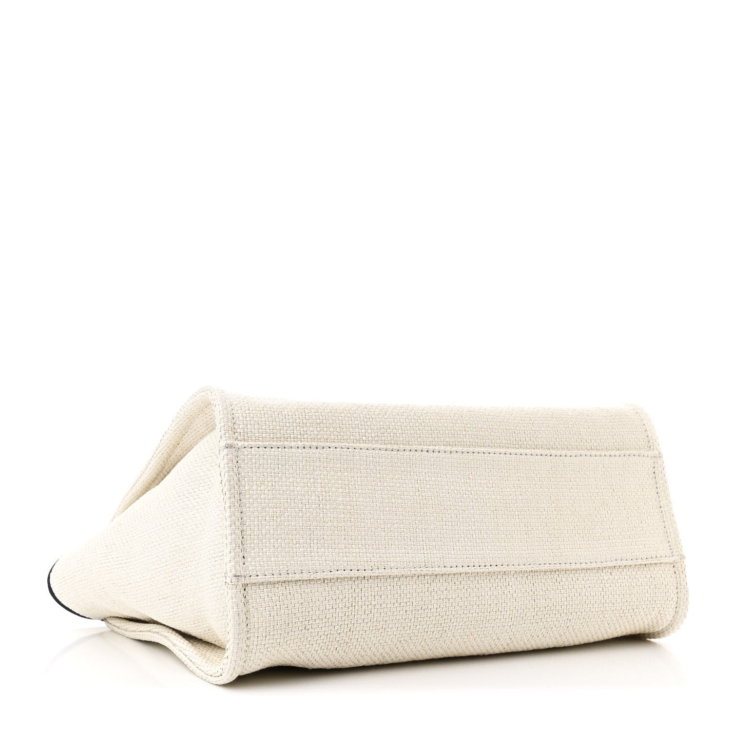 Woven Straw Raffia Small Deauville Tote White Navy