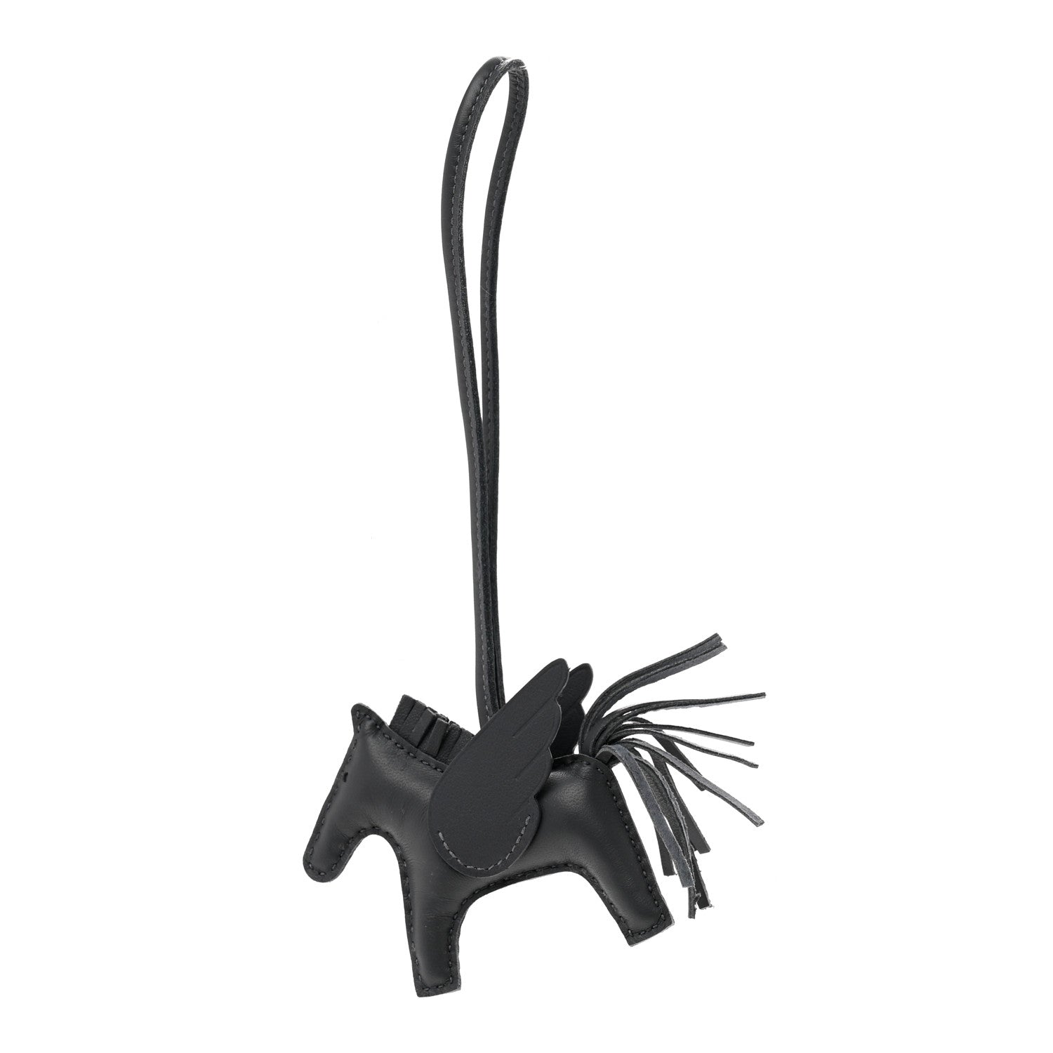 Milo Lambskin Grigri Rodeo Pegase Horse Bag Charm PM Ardoise