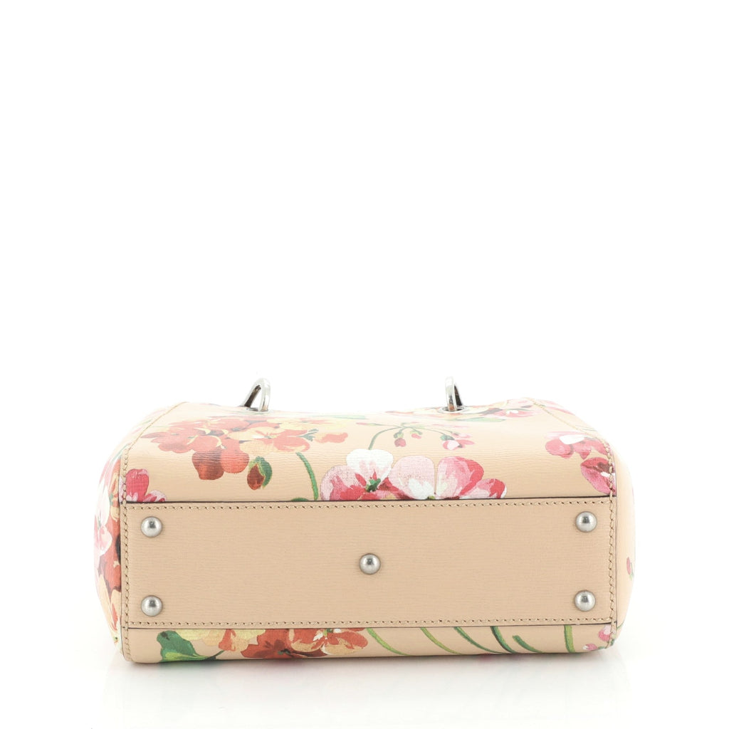 Bamboo Shopper Tote Blooms Print Leather Mini