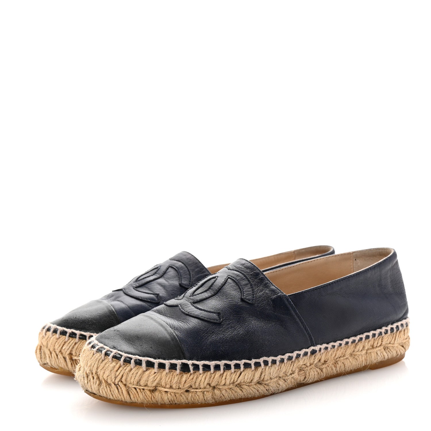 Lambskin CC Espadrilles 36 Navy Black