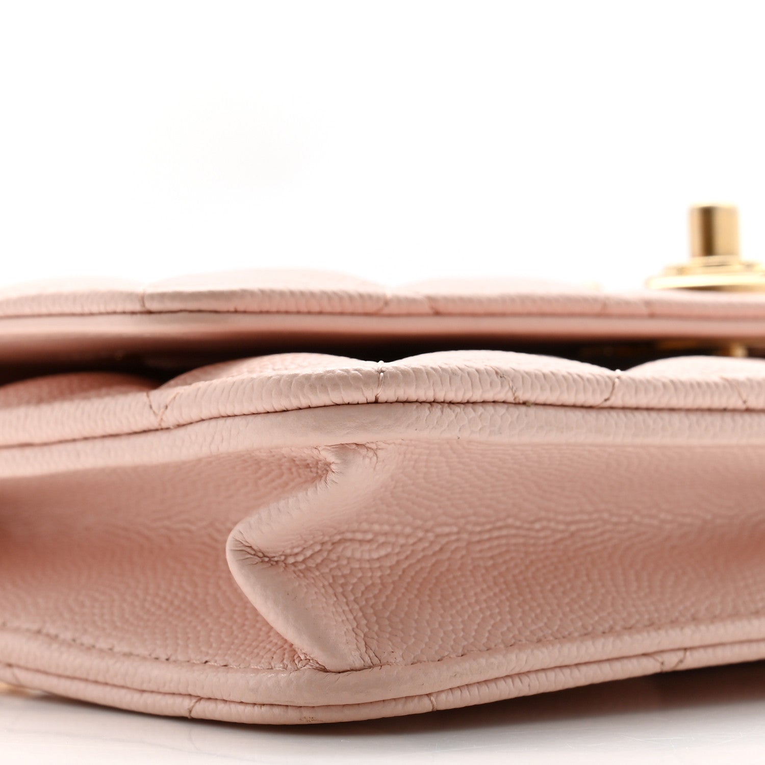 Caviar Quilted Camellia Wallet On Chain WOC Light Pink