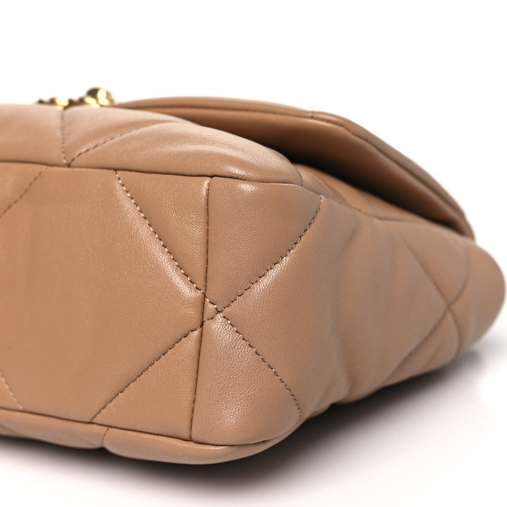 Lambskin Quilted Medium Chanel 19 Flap Brown