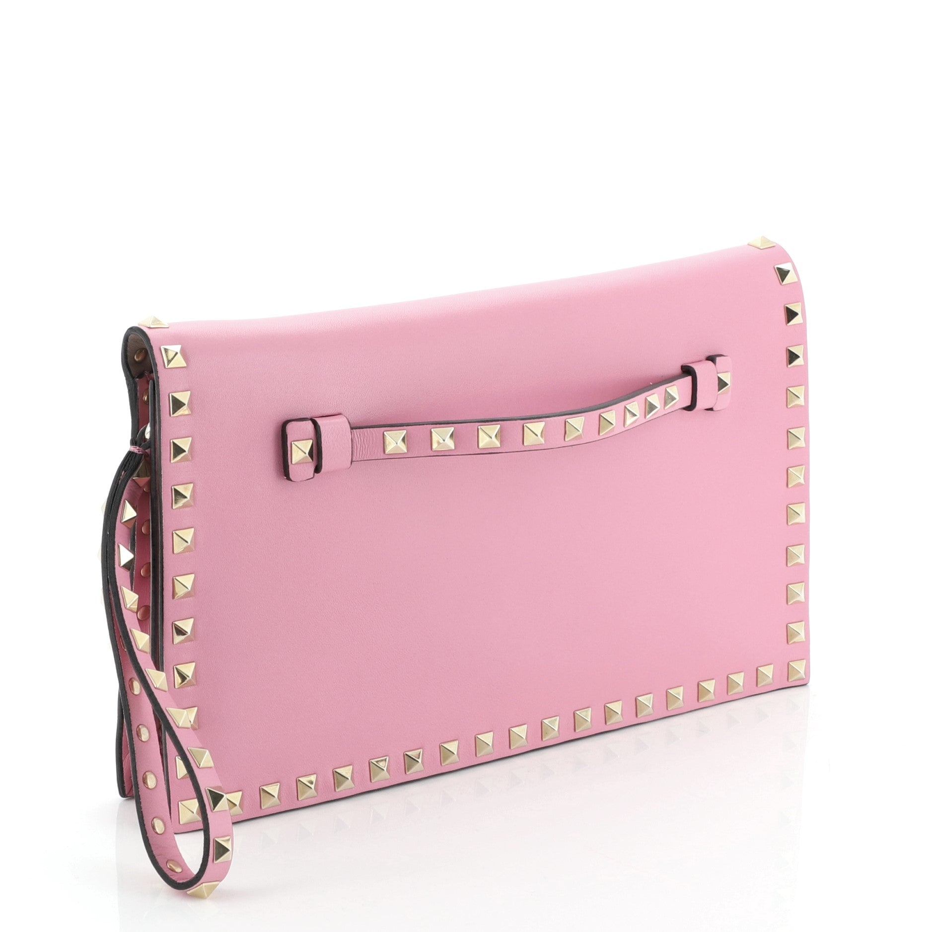 Rockstud Flap Clutch Leather