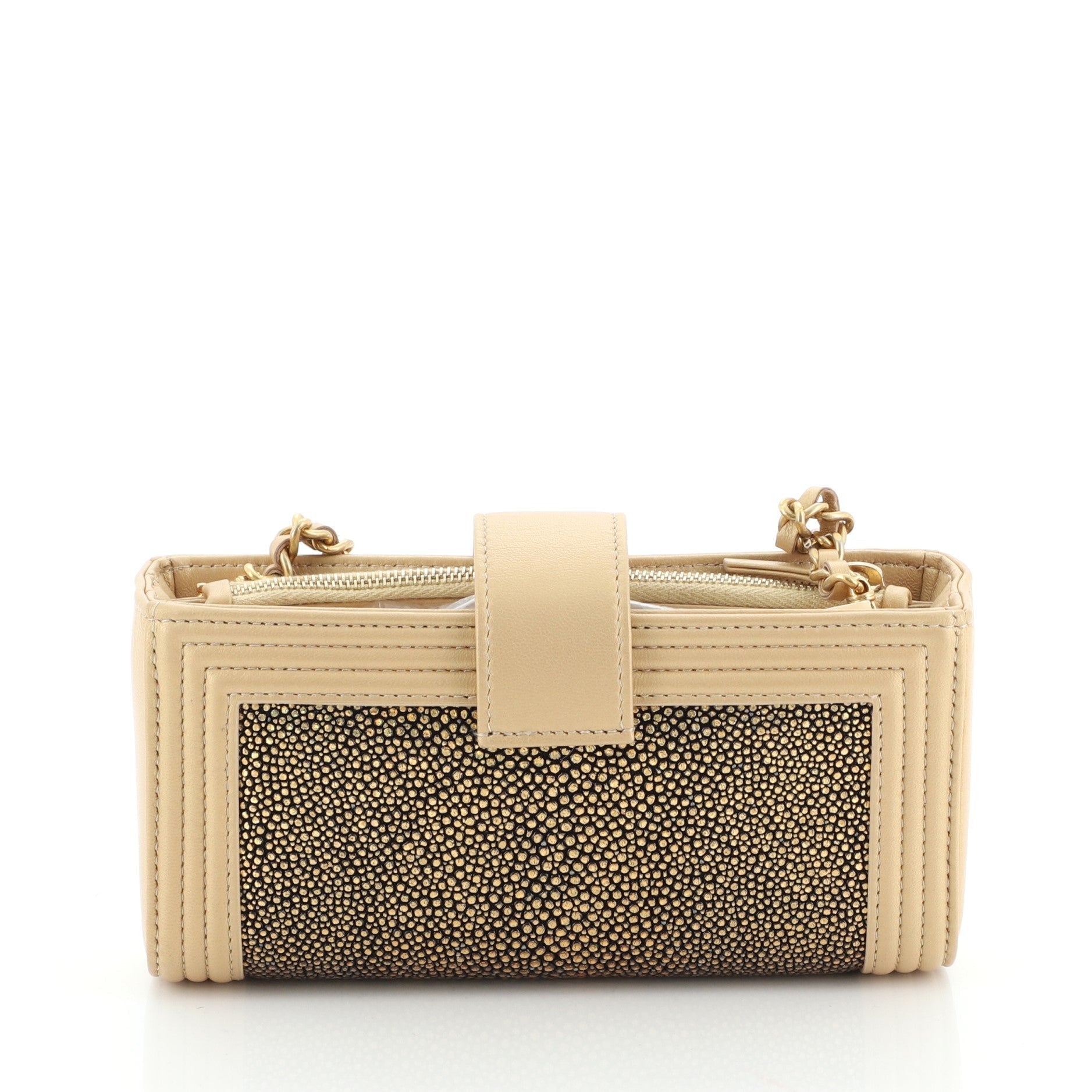Boy Chain Phone Holder Crossbody Bag Stingray and Leather Mini