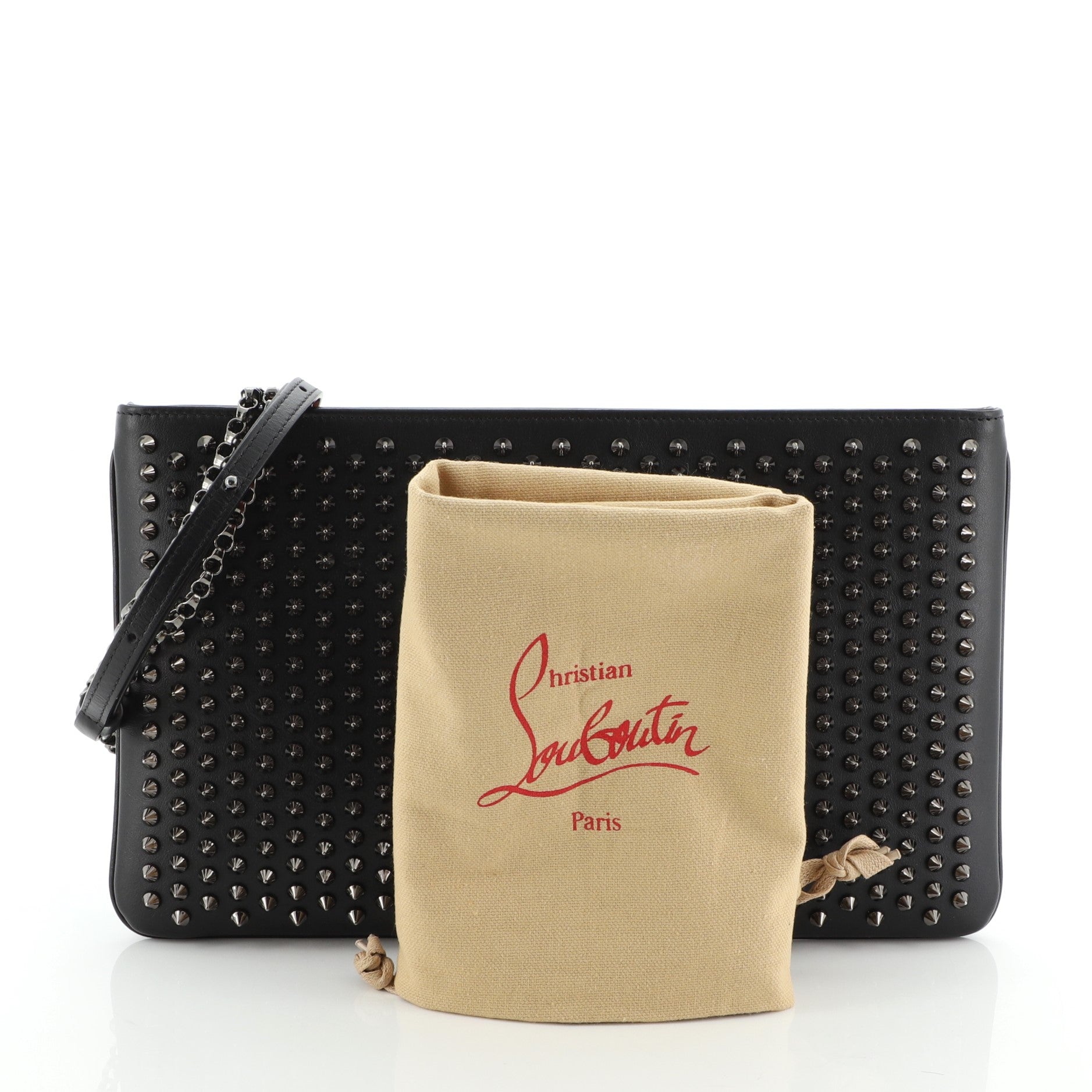 Loubiposh Clutch Spiked Leather