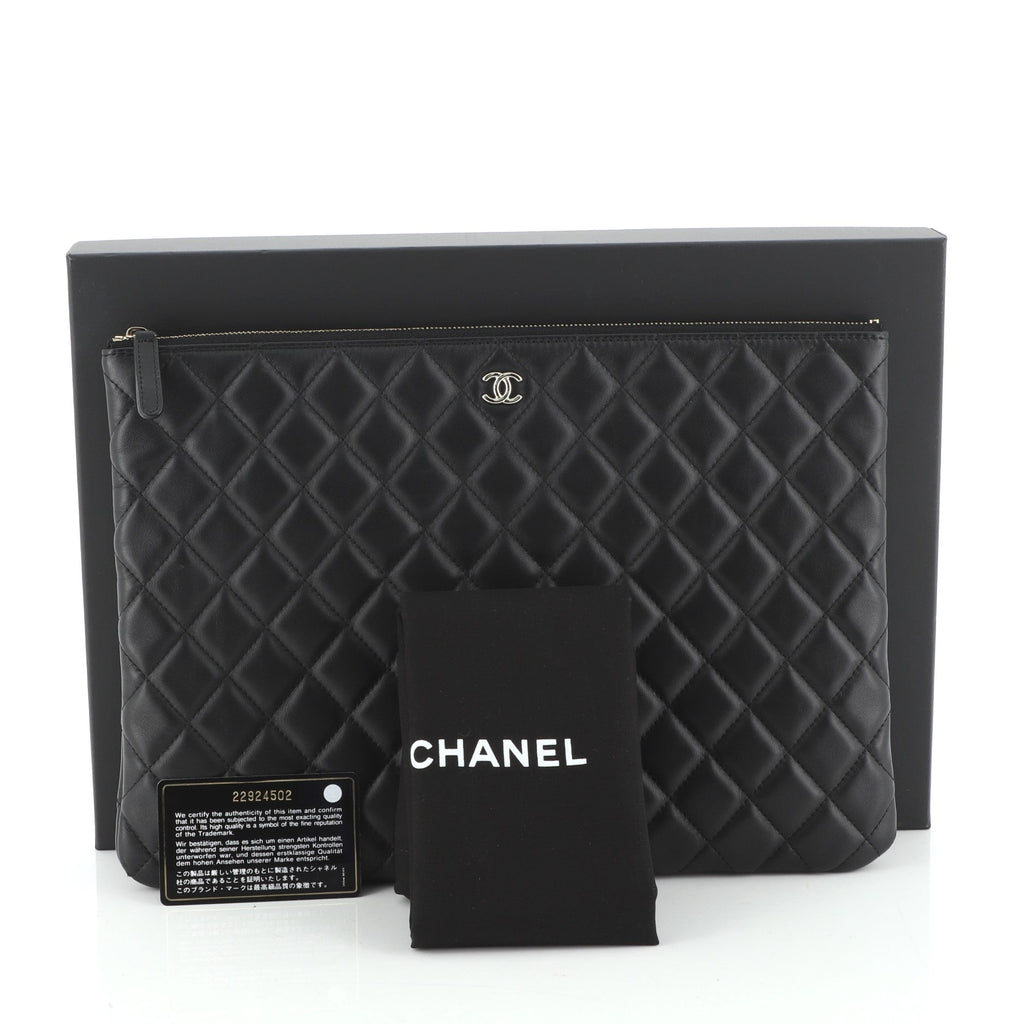 O Case Clutch Quilted Lambskin Large