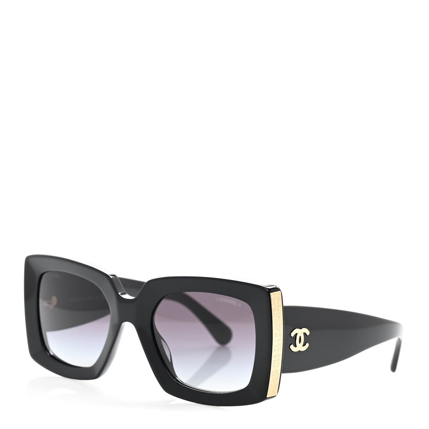 Acetate Rectangle Sunglasses 5435-A Black