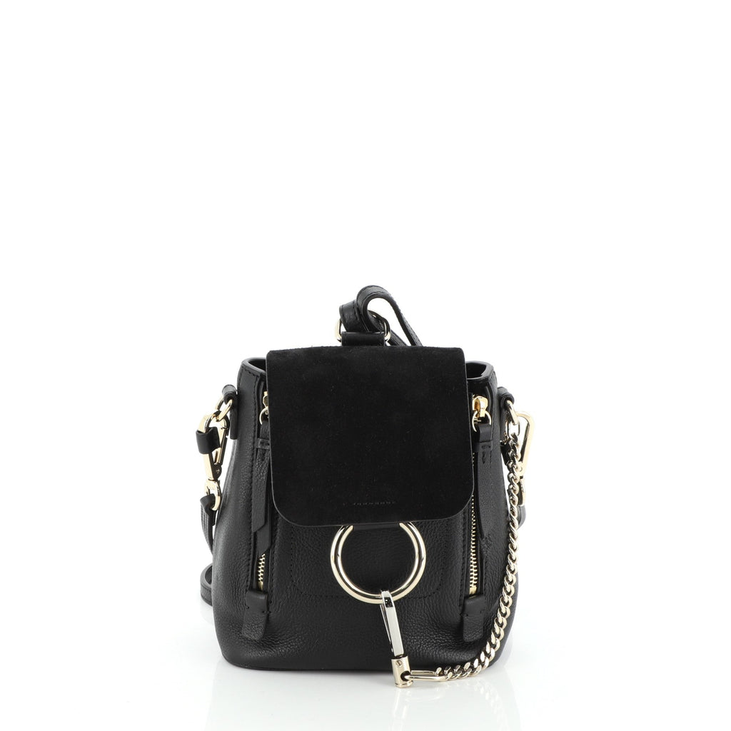 Faye Backpack Leather and Suede Mini