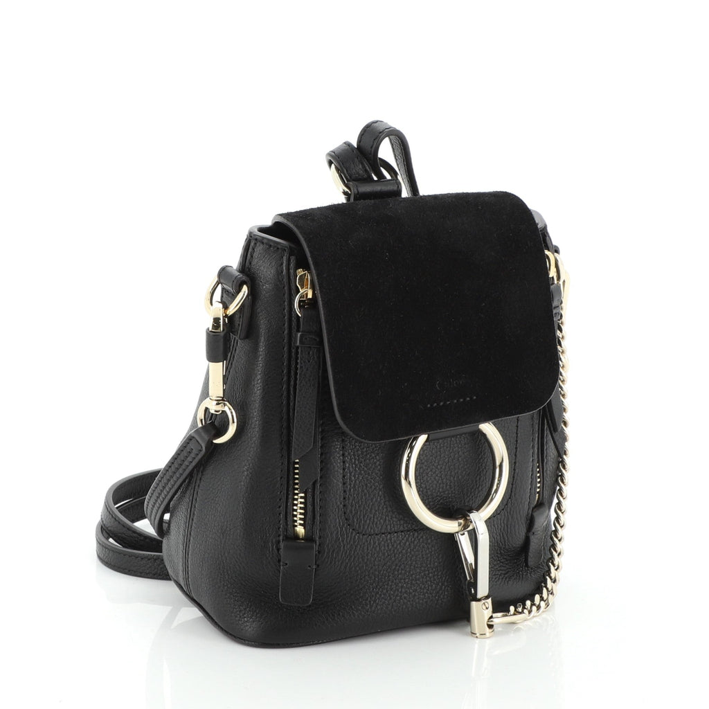 Faye Backpack Leather and Suede Mini