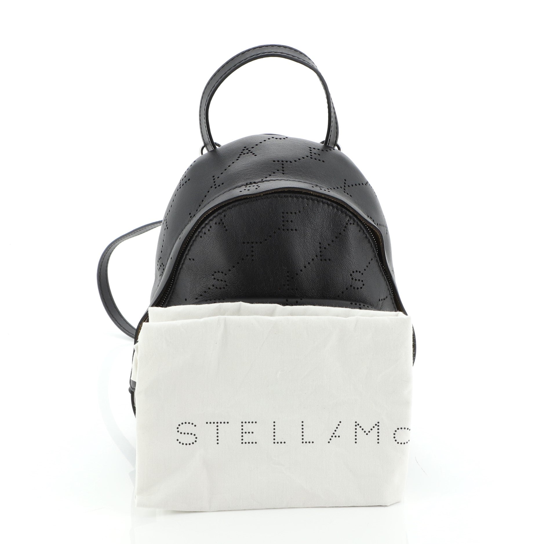 Logo Backpack Perforated Faux Leather Mini
