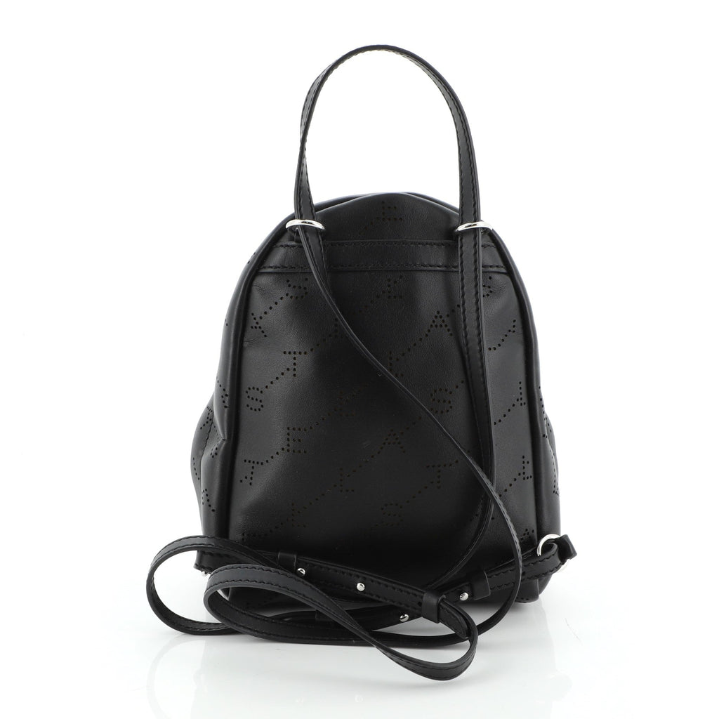 Logo Backpack Perforated Faux Leather Mini