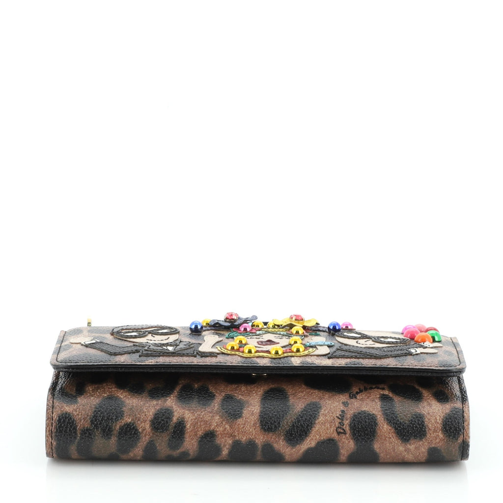 Sicily Wallet on Chain Printed Leather Mini