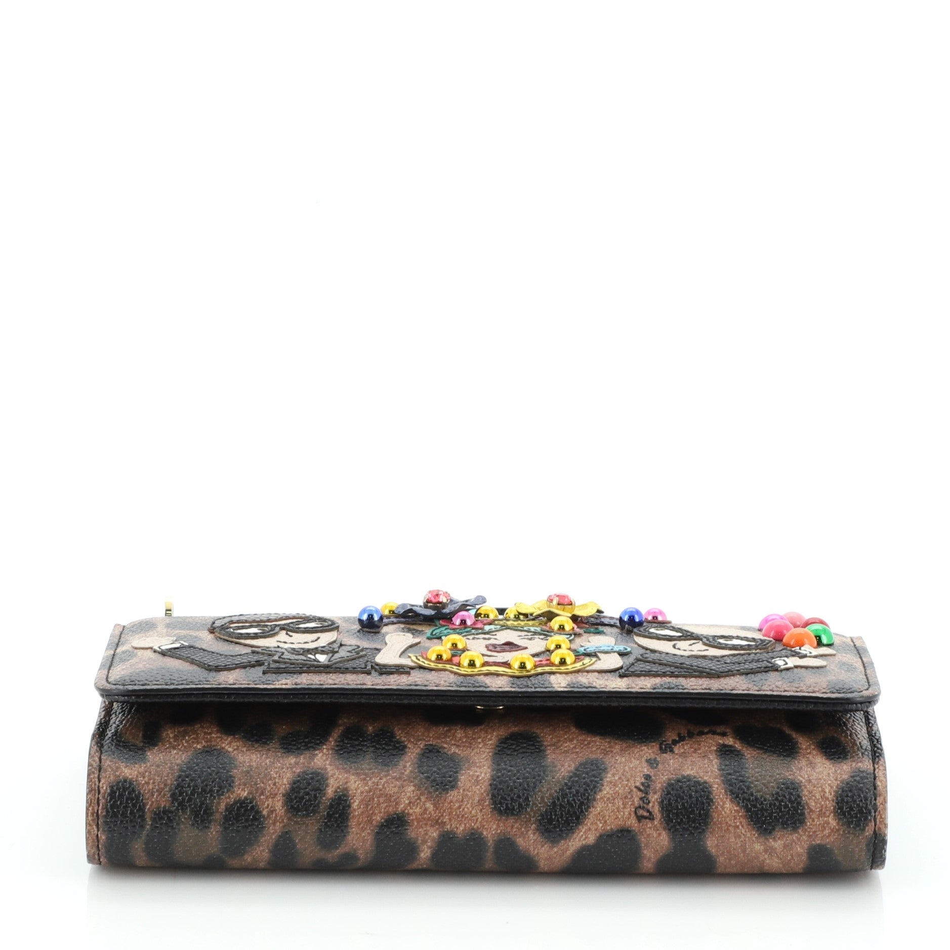 Sicily Wallet on Chain Printed Leather Mini