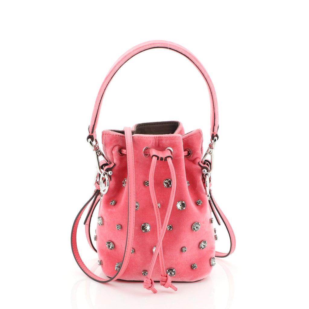 Mon Tresor Bucket Bag Crystal Embellished Velvet Mini