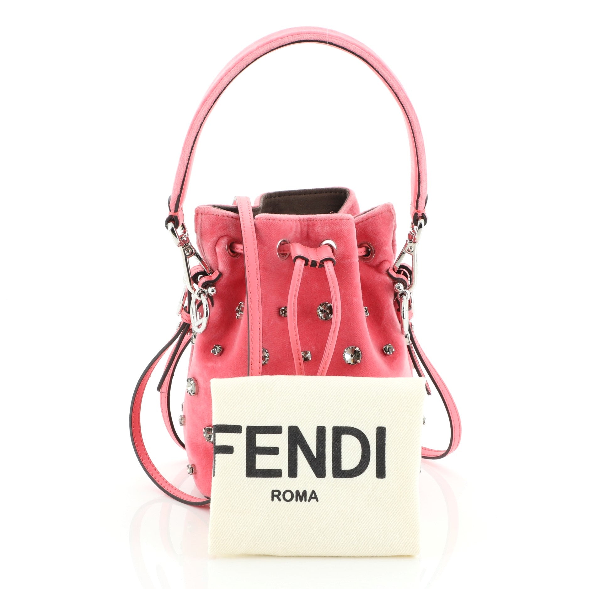 Mon Tresor Bucket Bag Crystal Embellished Velvet Mini