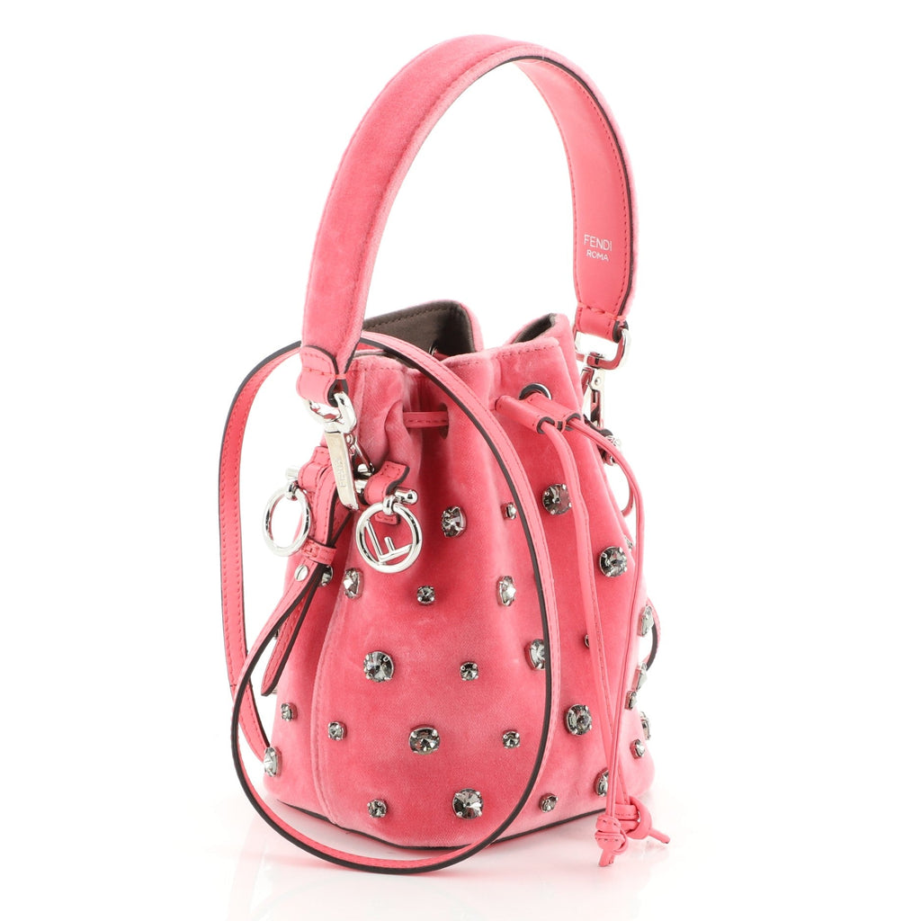 Mon Tresor Bucket Bag Crystal Embellished Velvet Mini