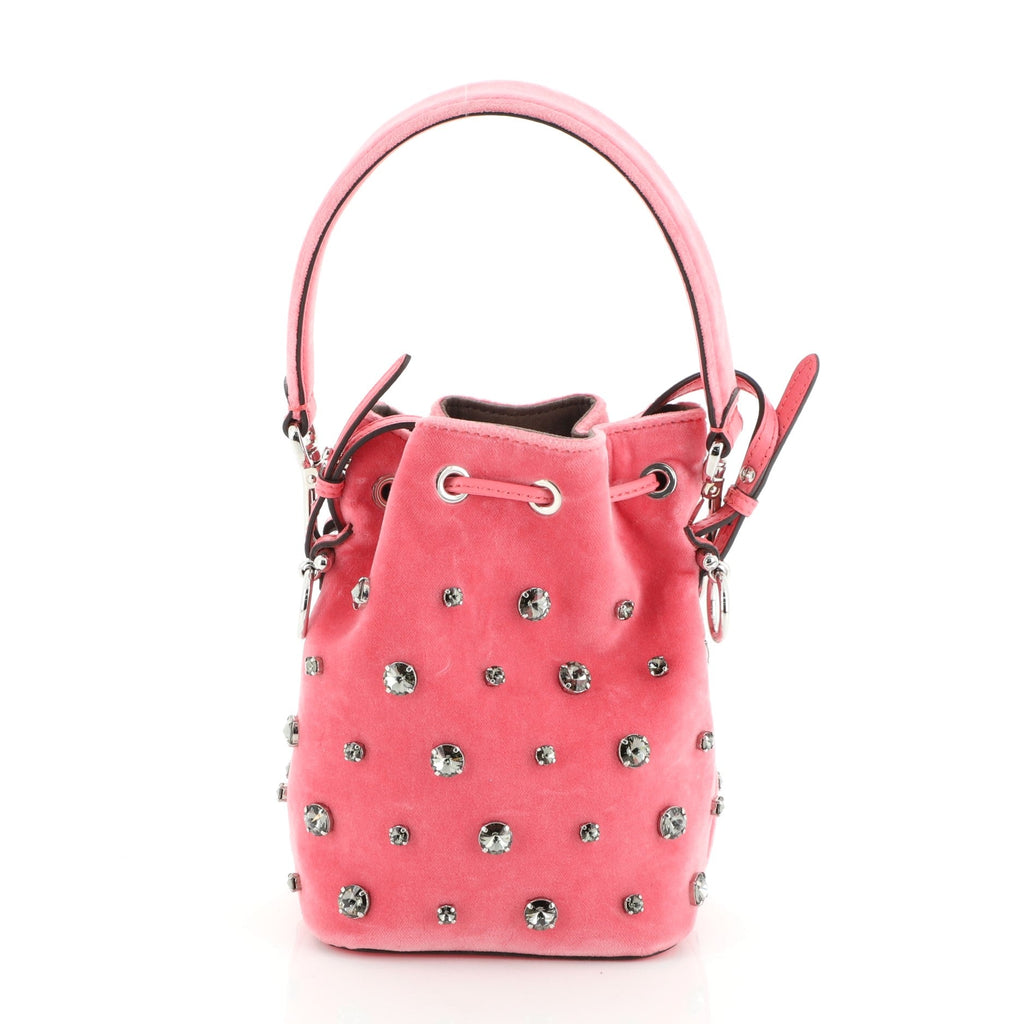 Mon Tresor Bucket Bag Crystal Embellished Velvet Mini