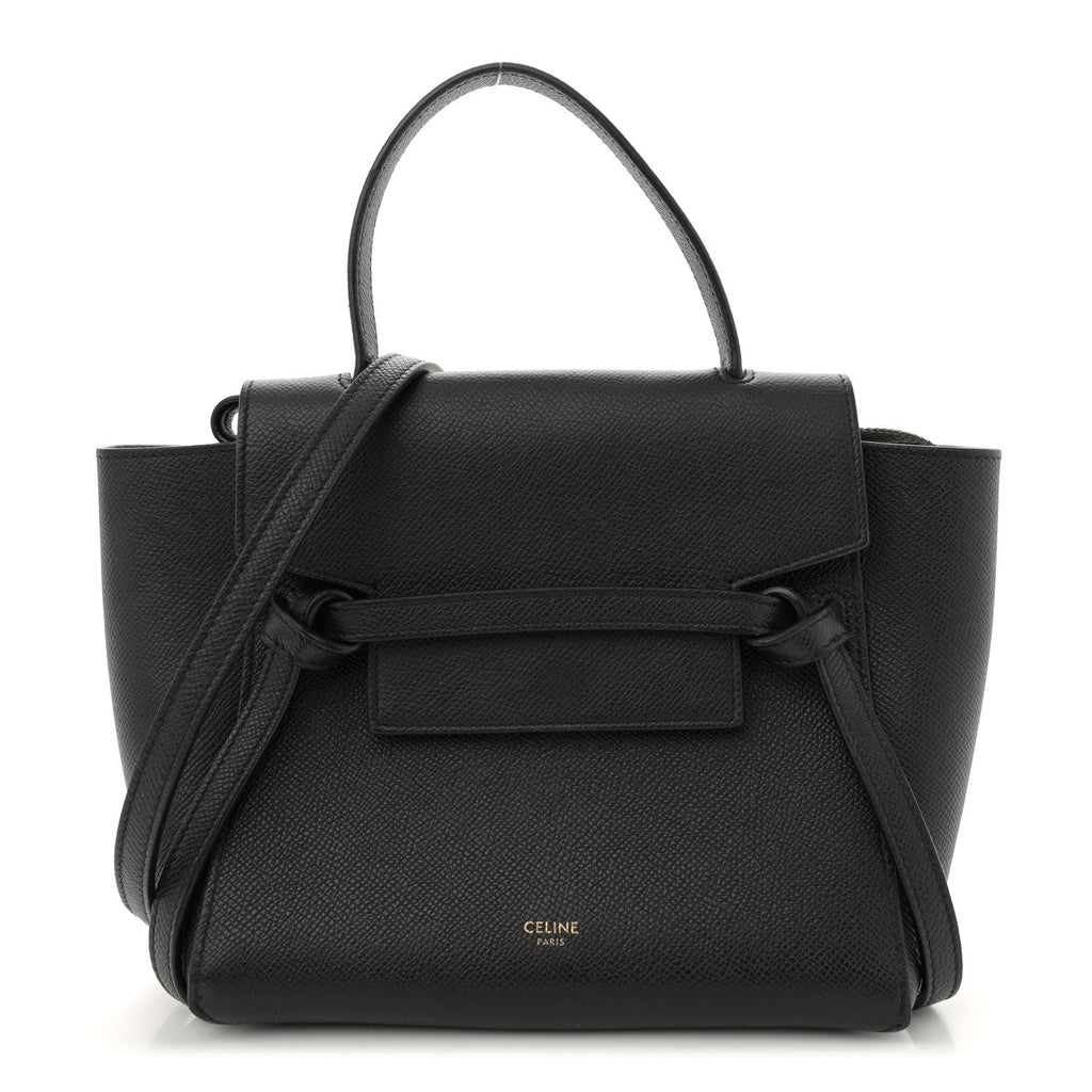 Grained Calfskin Nano Belt Bag Black