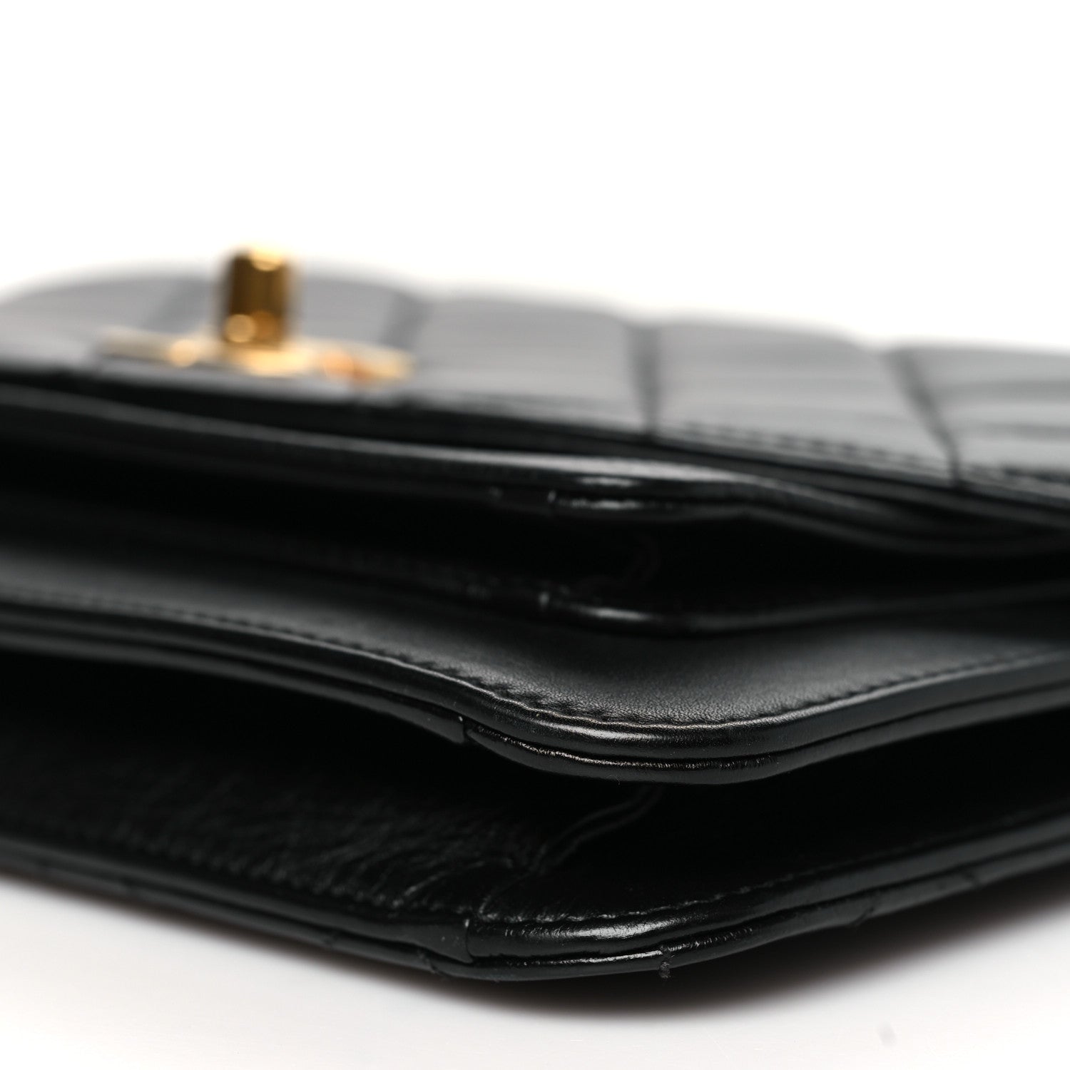 Calfskin Caviar Quilted Chain Handle Flap Black