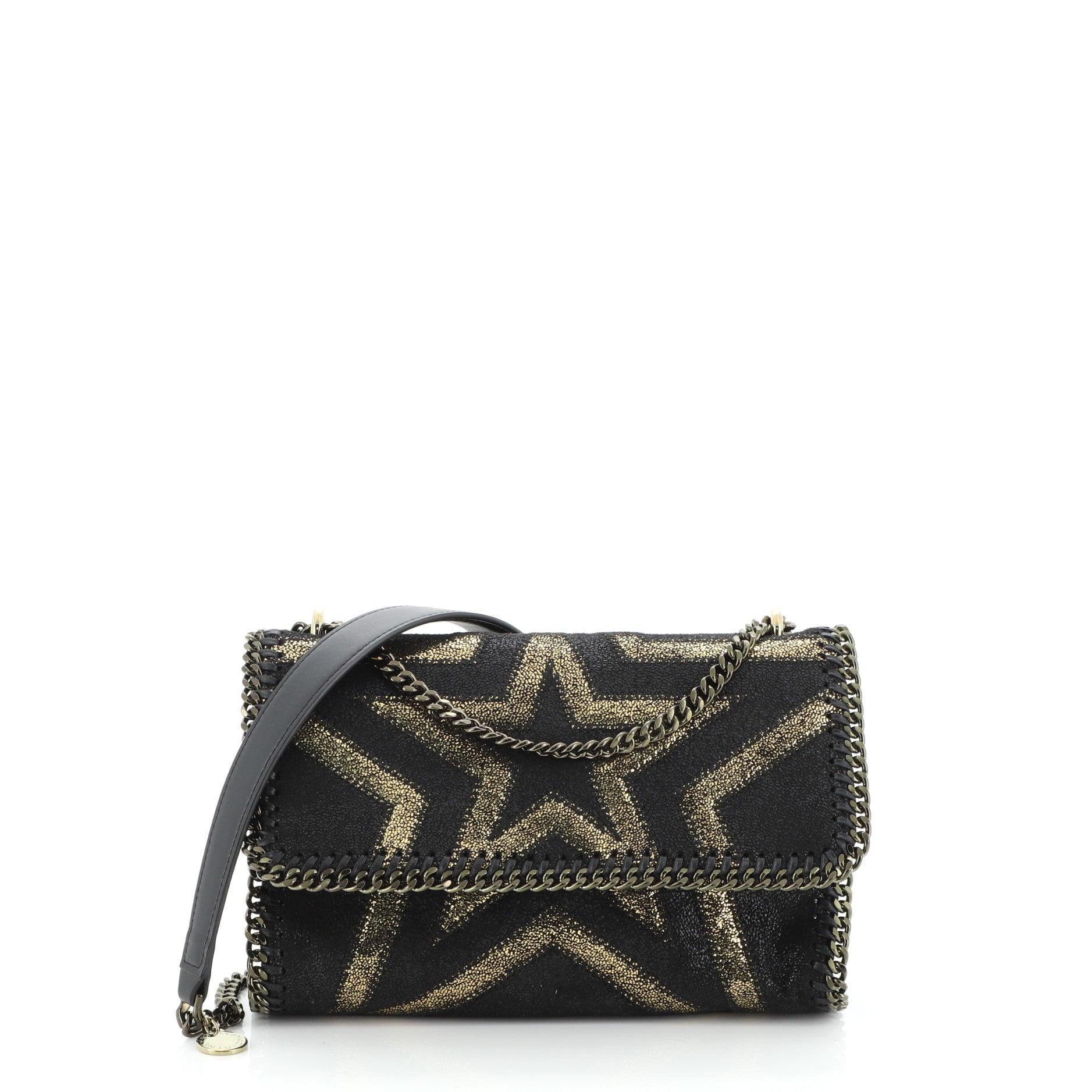 Falabella Fold Over Flap Crossbody Bag Embellished Shaggy Deer Mini