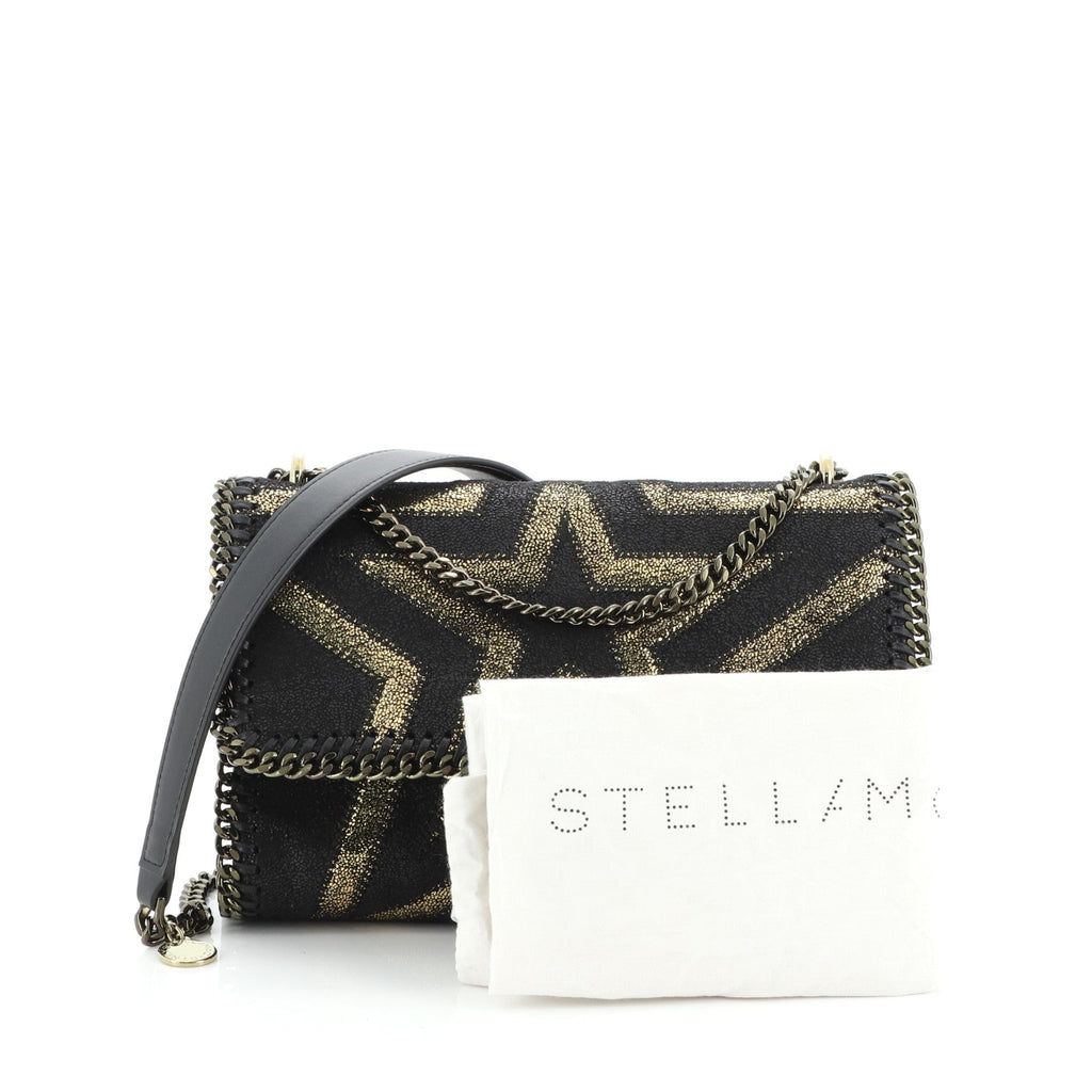 Falabella Fold Over Flap Crossbody Bag Embellished Shaggy Deer Mini