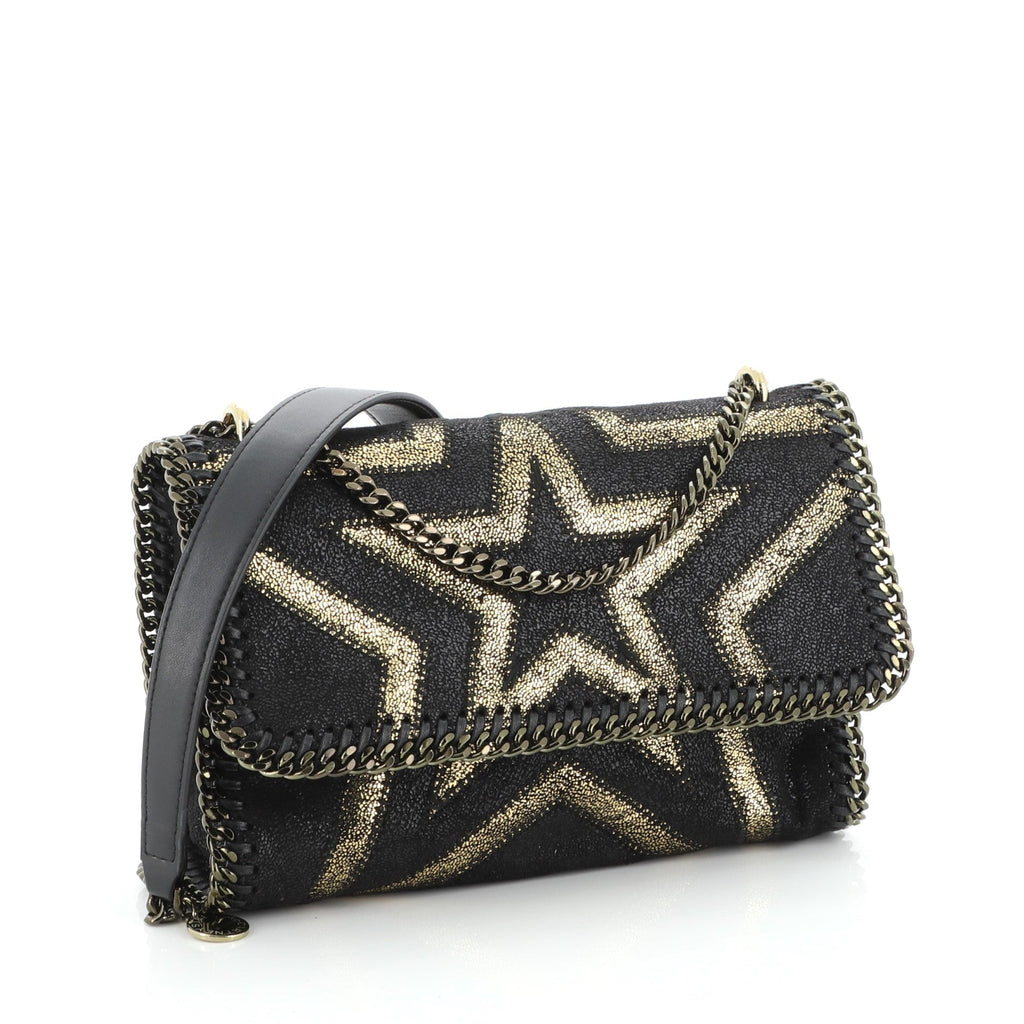 Falabella Fold Over Flap Crossbody Bag Embellished Shaggy Deer Mini