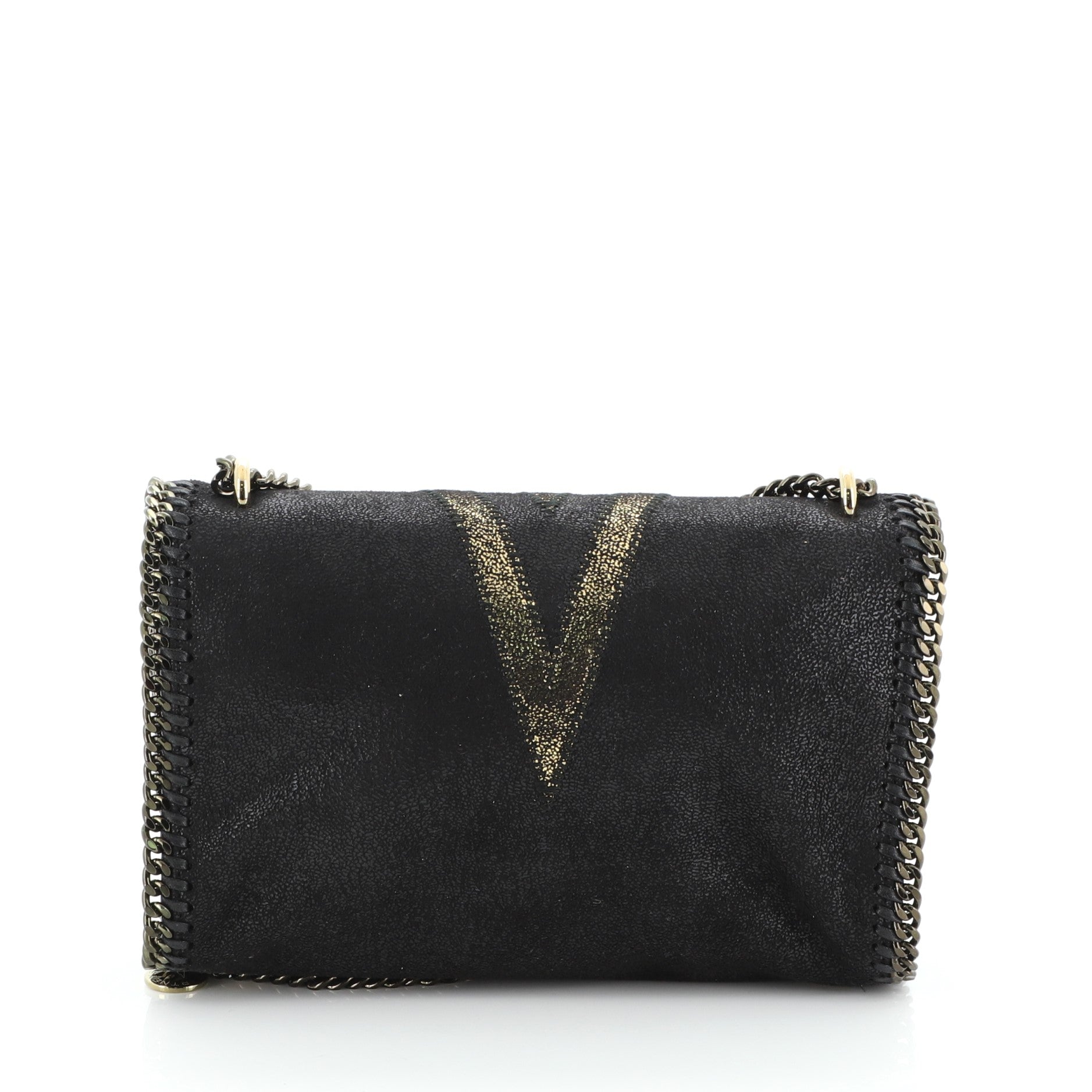Falabella Fold Over Flap Crossbody Bag Embellished Shaggy Deer Mini