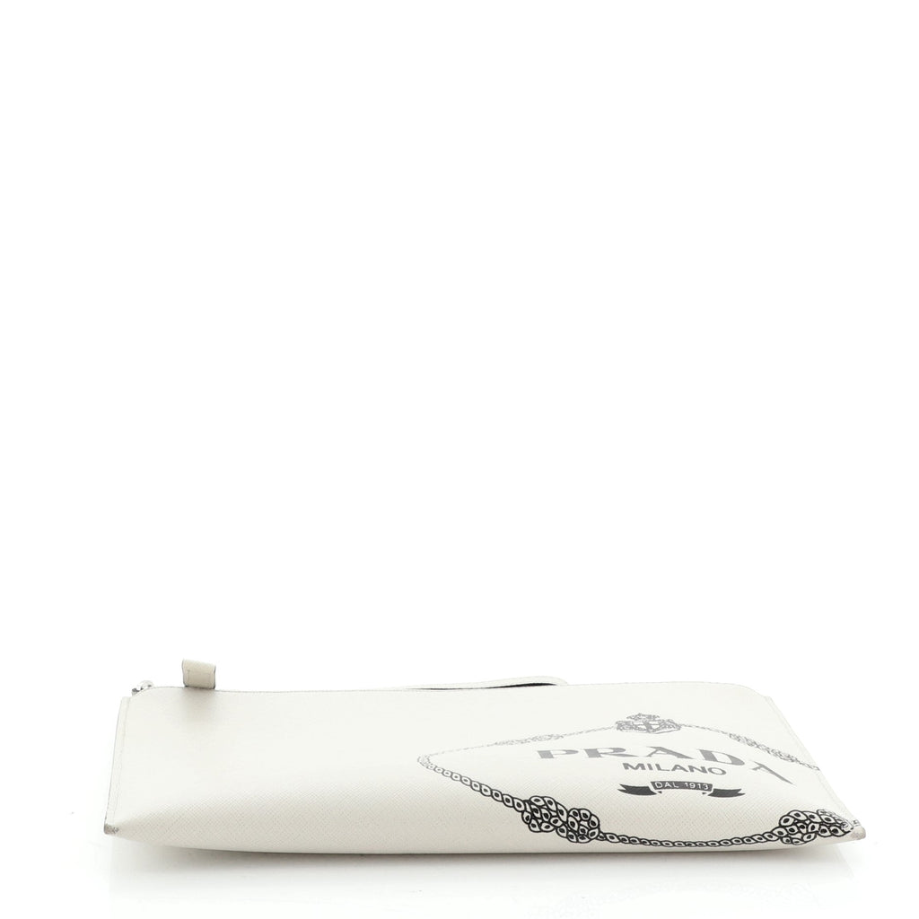 Wristlet Clutch Printed Saffiano Medium